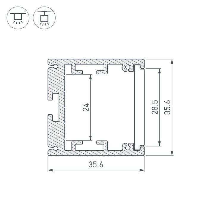 Профиль с рассеивателем Arlight SL-ARC-3535-D320-N90 Black 032677