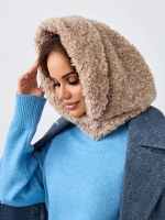 Капор зимний вязаный капюшон на флисе