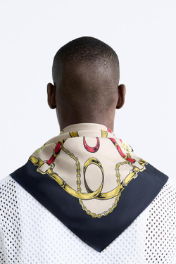 ZARA АТЛАСНАЯ БАНДАНА С ПРИНТОМ «ПОДКОВА», РАЗНОЦВЕТНЫЙ