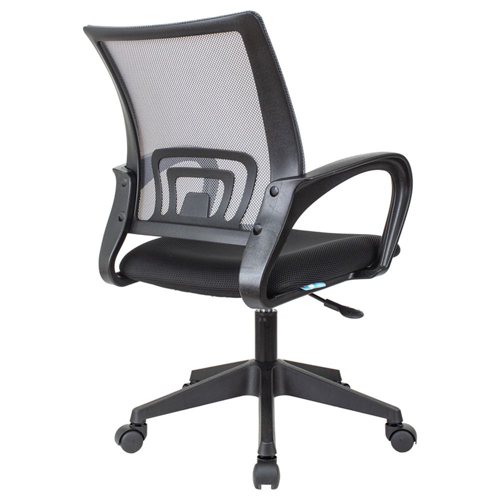 Кресло оператора Helmi HL-M95 R (695) "Airy", спинка сетка серая/сиденье ткань TW черная, пиастра