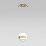 5036/9L L-VISION ODL24 355 ант.бронза/прозрачн/молочный/металл/акрил Подвес LED 9W 4000K 480лм RONI