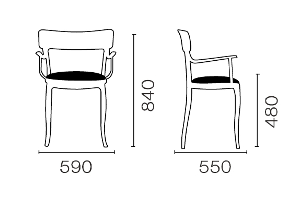 Кресло пластиковое с обивкой Papatya Hera-K Soft