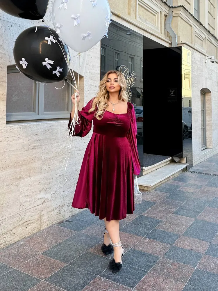 Платье бархат УК-1138-2 Фабрика Моды
