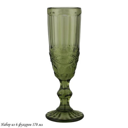 Lenardi 588-444 Набор из 6 фужеров 170 мл в под.уп.(х4) Зеленый