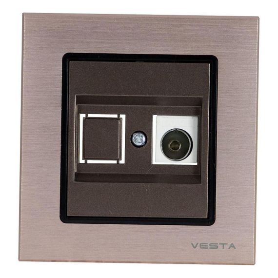 ТВ-розетка Vesta-Electric Exclusive Champagne Metallic шампань FRZ00041006BSH