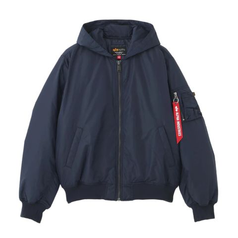 Бомбер Alpha Industries MA-1 Hooded Logo Oxford Replica Blue (Синий)