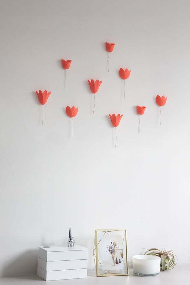 Декор для стен Bloomer 9 элементов коралловый, Umbra