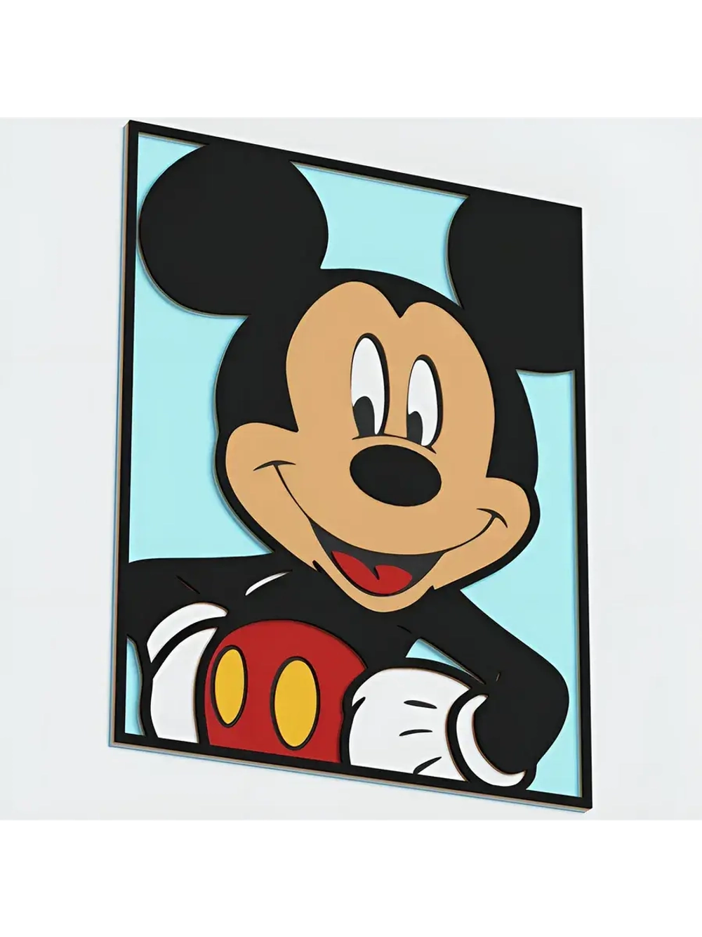 3D Картина по номерам из дерева Микки Маус, 23x30 см