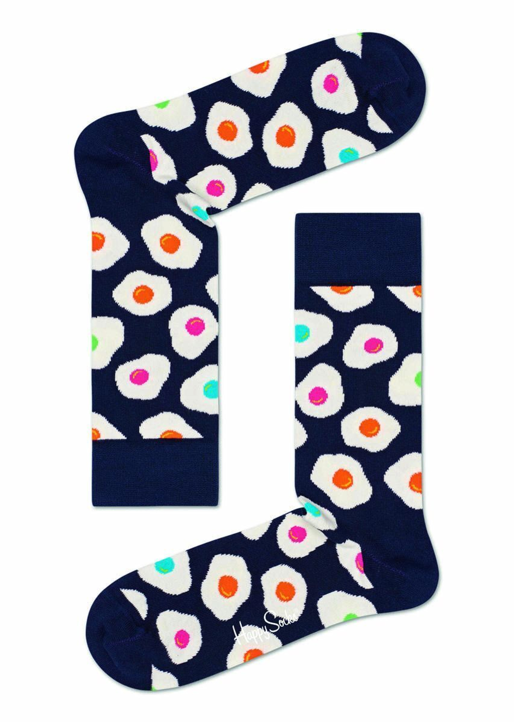 Черные носки Eggs Sunny Side Up Sock с разноцветной яичницей (Размер: 29) (Цвет: черный)