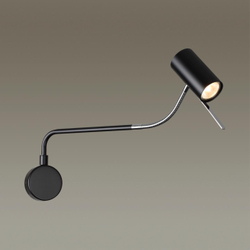 4381/1W HIGHTECH ODL23 455 черный/хром/металл Настенный св-к выкл. на плафоне IP20 LED GU10 10W GIGI