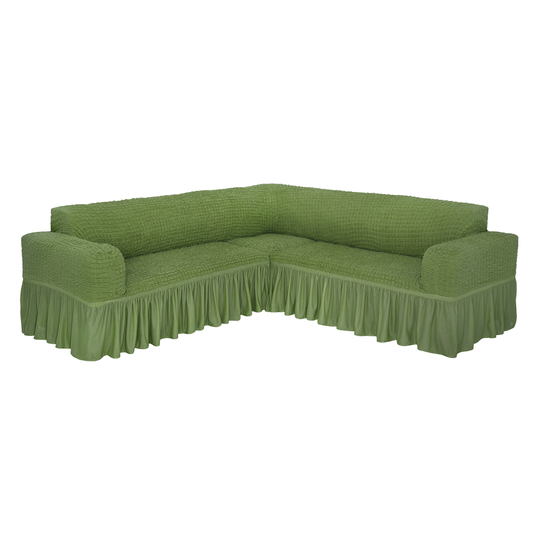 Чехол на угловой диван, цвет Зеленый светлый