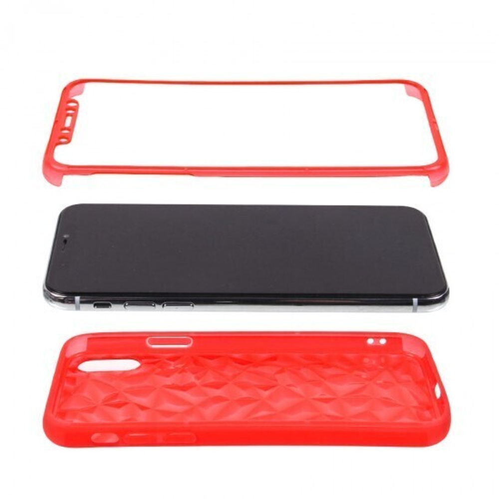 Силиконовый чехол Diamond 360° для iPhone X/XS, 1 мм, 010634 Прозрачный