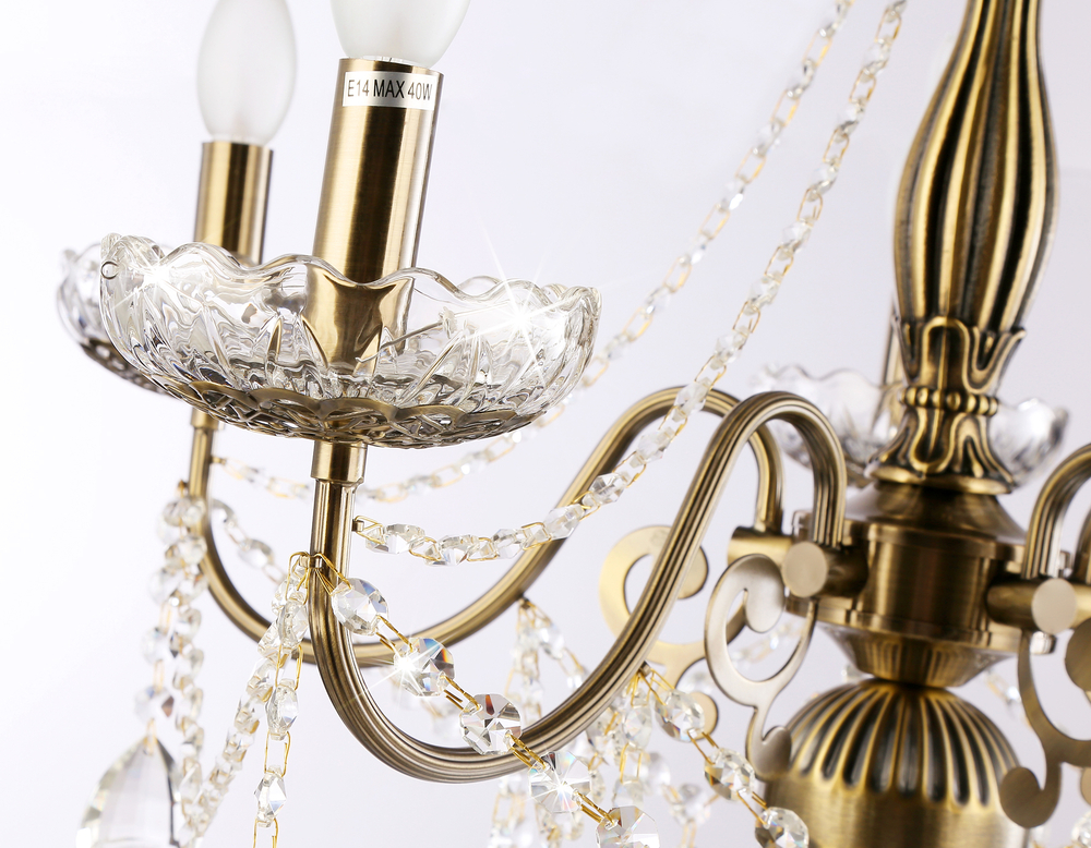 TR4949/5 SB/CL бронза/прозрачный E14/5 max 40W D620*585