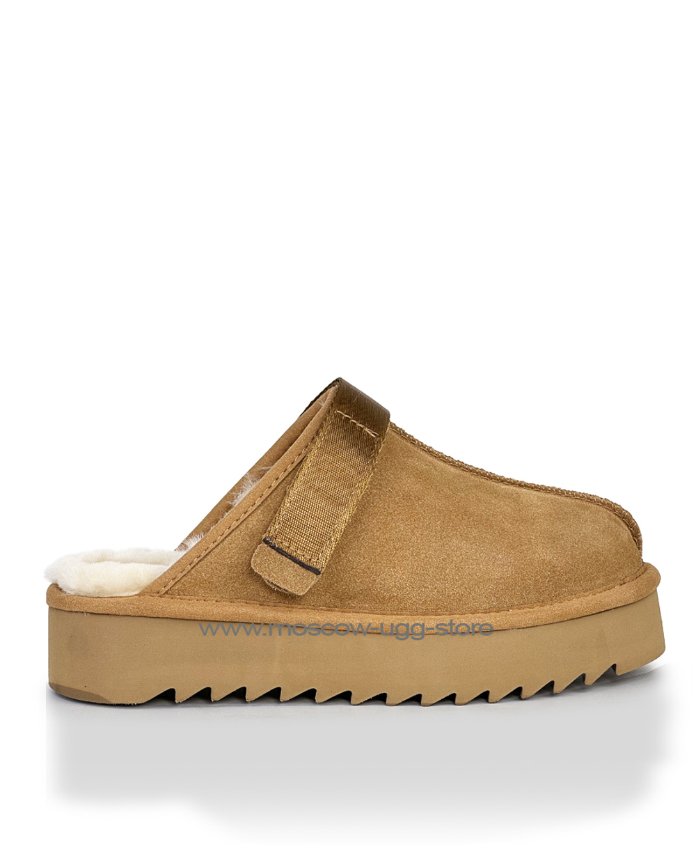 GOLDENSTAR CLOG PLATFORM- Chestnut