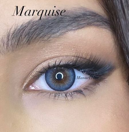 Сине - голубые цветные линзы c окантовкой на 12 мес. Marquise Manuel  blue