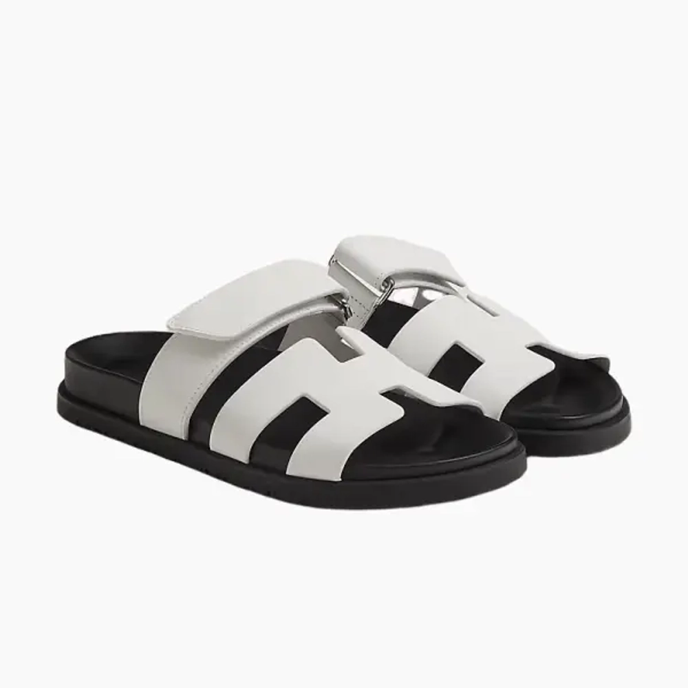 White hermes slippers 2025