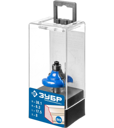 ЗУБР 38.1 x 17.5 мм, радиус 6.3 мм, фреза кромочная калевочная №3, Профессионал (28704-38.1)