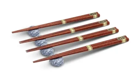 Mensa Home Набор из 4 пар палочек для еды Seigaha + подставка