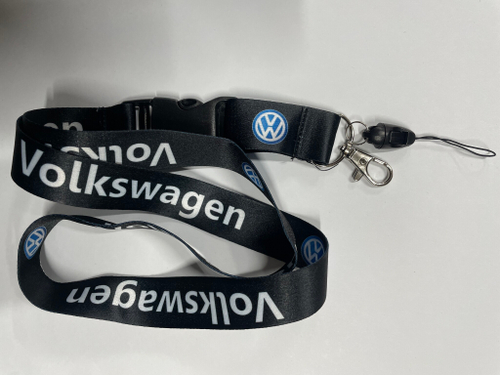 Volkswagen (Черный) / Брелок, шнурок для ключей на шею Volkswagen (Фольксваген), ланъярд, крафт, черный (1 шт)