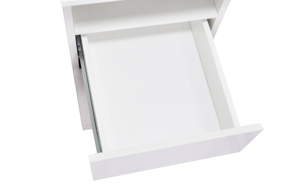 Стол компьютерный 112х45х75, Марм, письменный, парта для школьника, детский, белый с ящиком, Dipriz