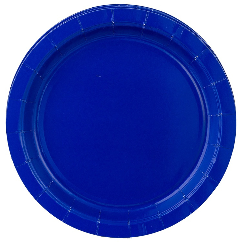 Тарелки бумажные в синем цвете, 17 см/ 23 см, 6 шт