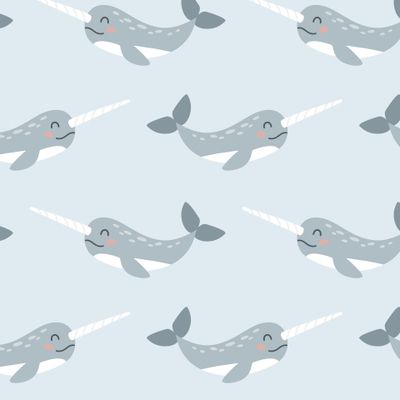 Милая рыба-единорог (нарвал)