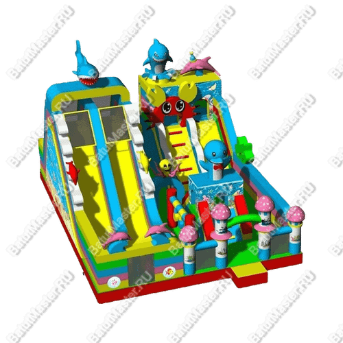 Коммерческий надувной батут "В глубинах моря" 11*8*6,5 м