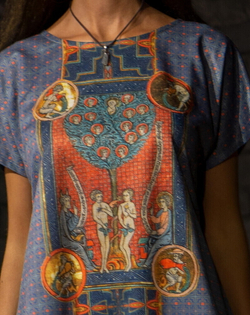 Футболка "Средневековье", по мотивам рисунков Рая и Ада из средневекового манускрипта 14 века