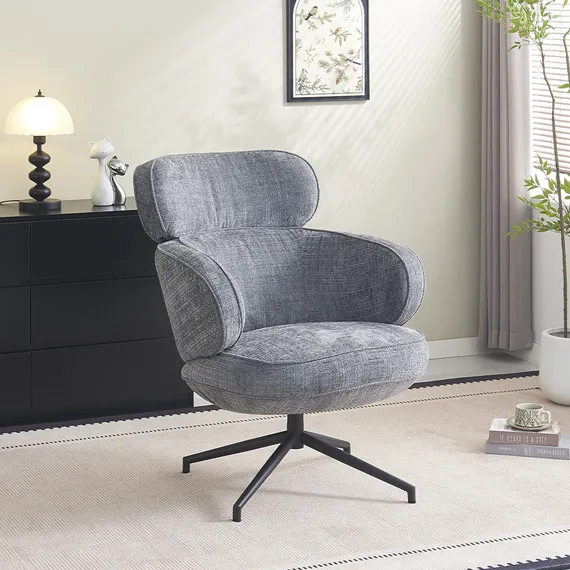 Кресло KING серый, шенилл