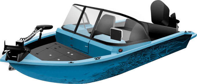 Моторная лодка, Триера 470 FISH, бирюзовый