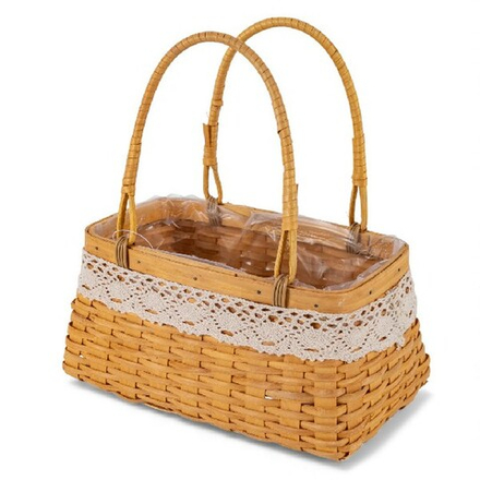 Корзина "Секвойя" D22*12*Н13НН27 см с декором Натуральный