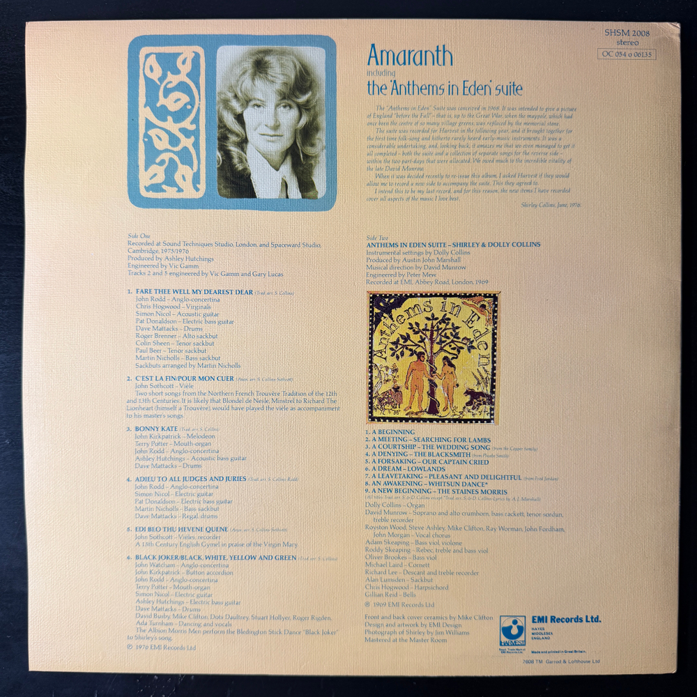 Shirley Collins ‎– Amaranth (Англия 1976г.) Т