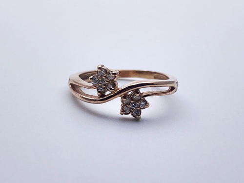 Кольцо из серебра/Позолота/С камнями