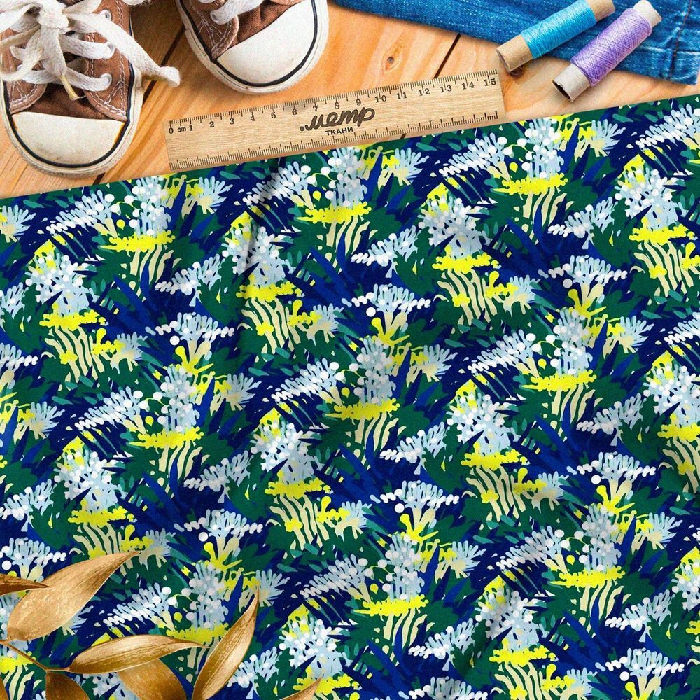 Ткань премиум габардин живописные фантазии