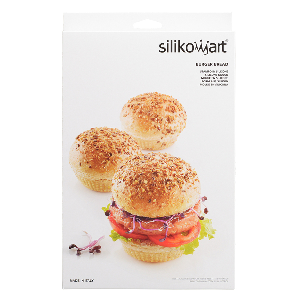 Форма силиконовая для приготовления булочек и пирожных burger bread, 20х30 см