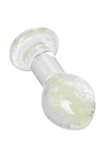 Прозрачная, светящаяся в темноте анальная втулка - 6,5 см. (Цвет: прозрачный)