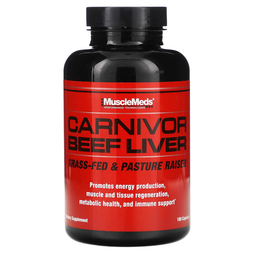 MuscleMeds, Carnivor, говяжья печень, 180 капсул (500 мг на капсулу)
