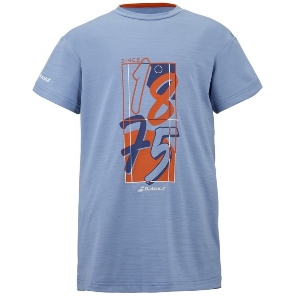 Детская теннисная футболка Babolat Exercise Graphic - forever blue