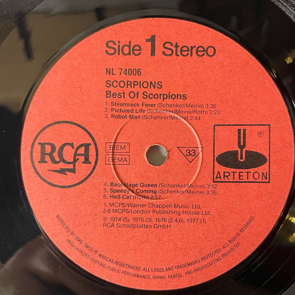 Винтажная виниловая пластинка LP Scorpions Best Of Scorpions (СССР 1991)