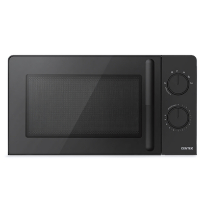 Микроволновая печь CENTEK CT-1552 BLACK V - 20 л, мех. управление, подсветка, таймер, 6 режимов приготовления мощность 700 Вт