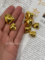 Пуговицы золотистые жатые в винтажном стиле