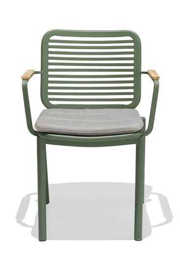Кресло металлическое с подушкой Armona зеленое