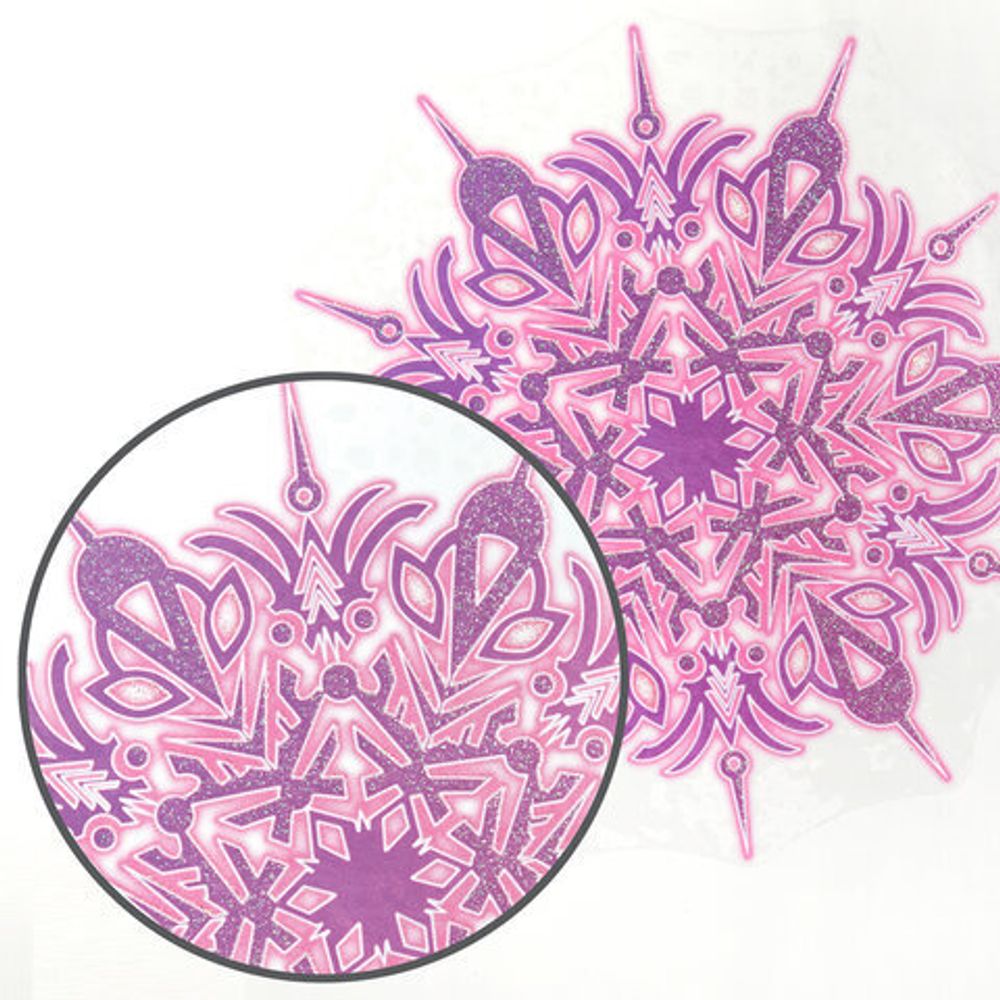 Украшение для окон и стекла ЗОЛОТАЯ СКАЗКА "Разноцветные снежинки 1", 30х38 см, ПВХ, 591211