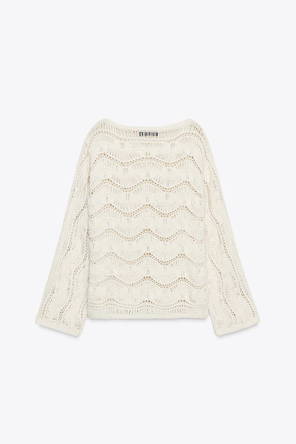 ZARA ДЖЕМПЕР АЖУРНОЙ ВЯЗКИ, ЭКРЮ