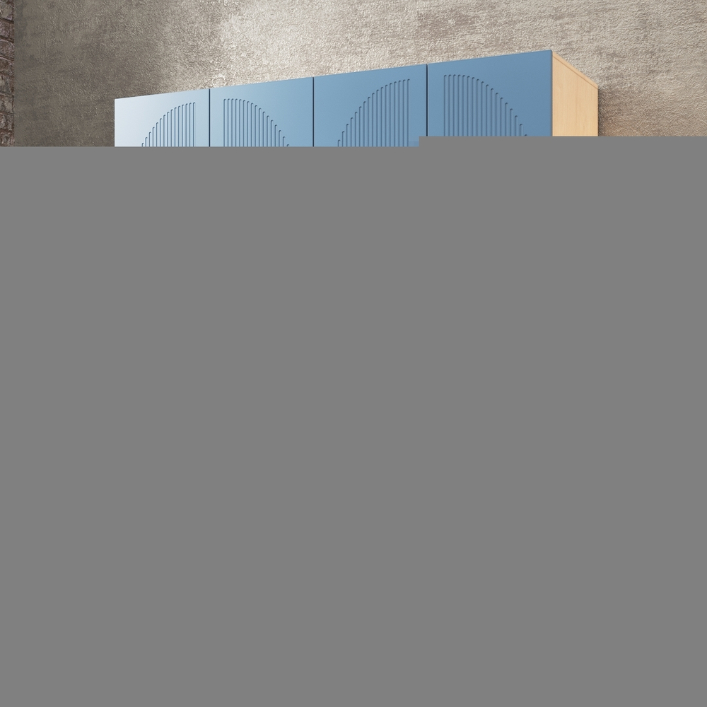 Шкаф Агератум МДФ четырехсекционный Сапфир структурный (0,3) G4018-62A матовая - Дуб молочный 8622  210*45*240