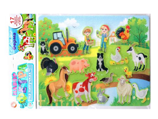 Набор из фетра на липучках "Ферма" (европодвес)