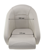 Кресло ROMEO мягкое, подставка, обивка белый винил, синий шов