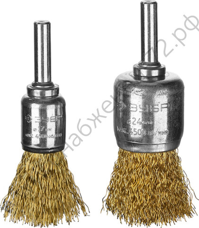 ЗУБР 2 шт., 15, 20 мм, витая стальная латунированная проволока, 0.3 мм, Набор щеток кистевых, Профессионал (3532-H2)