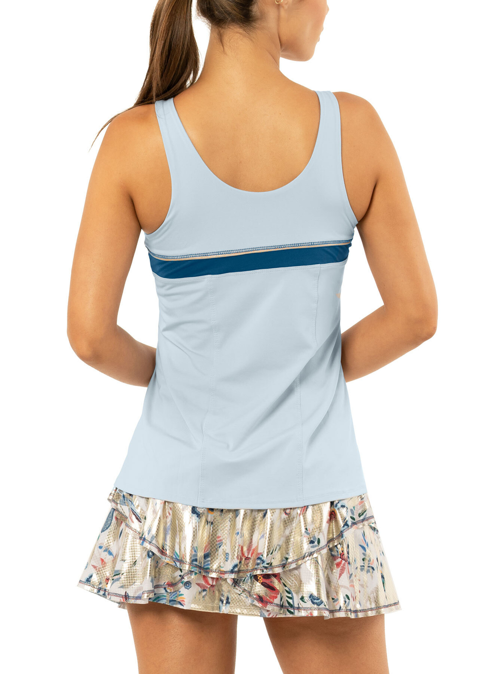 Женский топ теннисный Lucky in Love A Stitch In Time Uprise Bungee Tank Women - blue haze