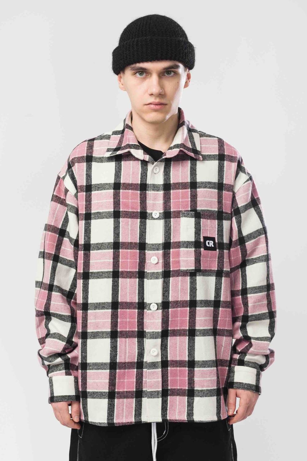 Рубашка Codered Harbor Wide Экрю/Розовый/Черный